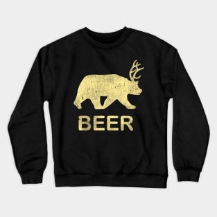 Beer Bear Deer Vintage Crewneck Sweatshirt